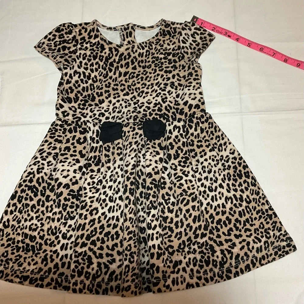 Gymboree Girls 3T Short Sleeve Brown Leopard Animal Print Ponte Dress